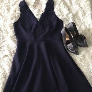 NWT💙Ted Baker Ted 4 US 10 Navy Blue Dress